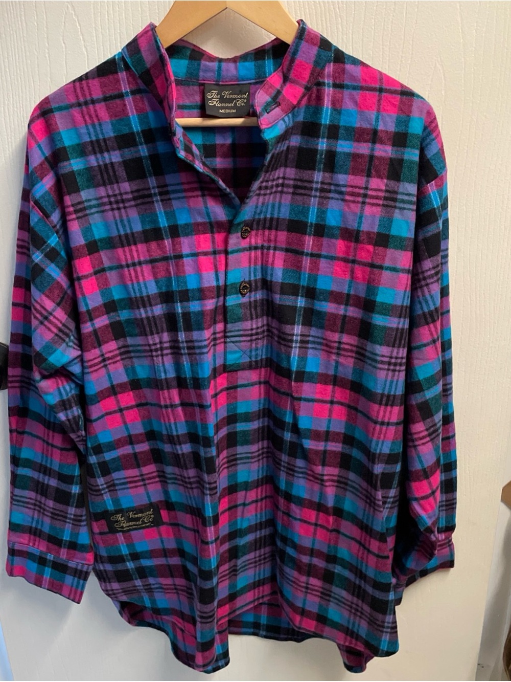 The Vermont Flannel Co. Women’s Long-Sleeve Plaid Popover - Pink & Blue